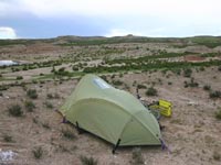 acampando com falta de água nos Andes