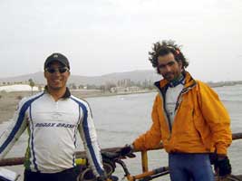 Chegada em Arica - Diego e Manuel