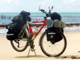 Bicicleta para cicloturismo e seus acessórios